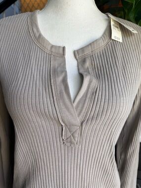 Aerie Ribbed Top in Light Taupe Size XL NWT